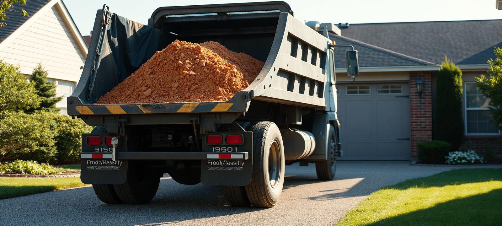 Riversand delivery truck at a residential drop